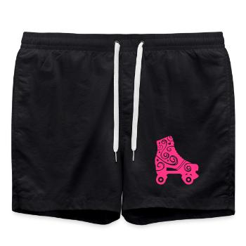 Decorated Roller Skate - Swim Trunks - black - Front - AI Model Male 185 light (185cm)
