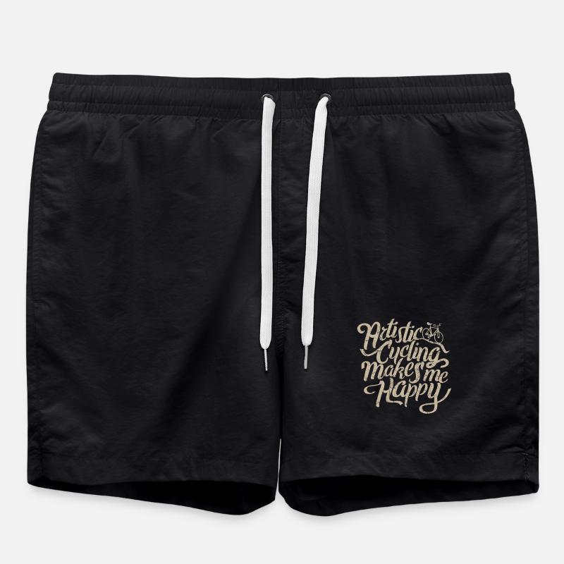 Kunstrad, Kunstradfahren,  Makes Me Happy - Badeshorts - Schwarz