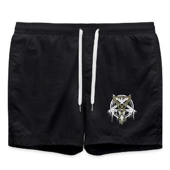 Pentagram with Lucifer symbol - Swim Trunks - black - Front - AI Model Male 185 light (185cm)