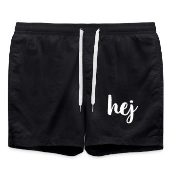 hej je bonjour bienvenue je cadeau - Short de bain - noir - Devant - AI Model Male 185 light (185cm)