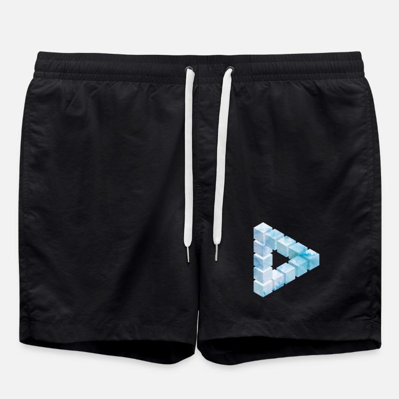 Eisblock Muster Design - Swim Trunks - black