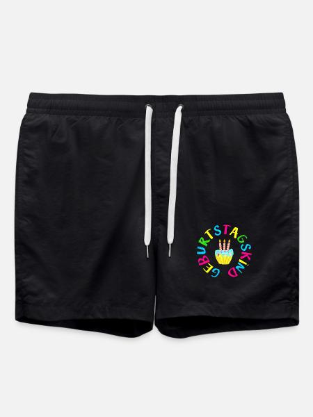 Birthday Boy / Birthday, Birthday Cake - Swim Trunks - black