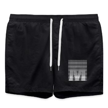 Letter M, Name, der Buchstabe M - Badeshorts - Schwarz - Vorne - AI Model Male 185 light (185cm)