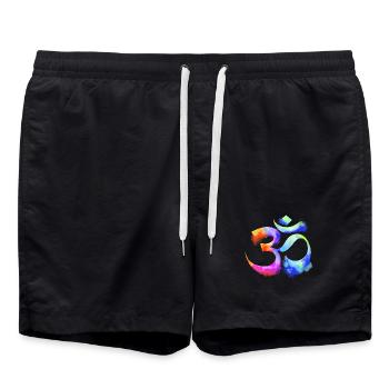 Om arcenciel aquarelle - Short de bain - noir - Devant - AI Model Male 185 light (185cm)