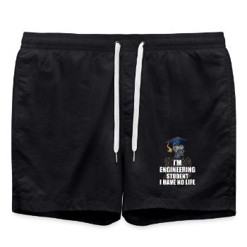 Engineer Student - Swim Trunks - black - Front - AI Model Male 185 light (185cm)