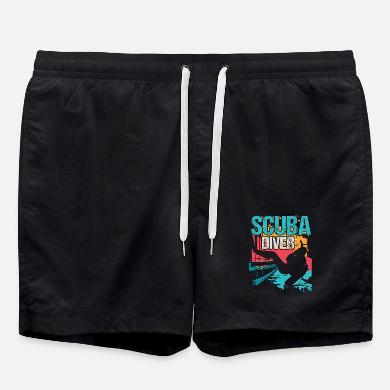Diver Scuba Diving - Swim Trunks - black