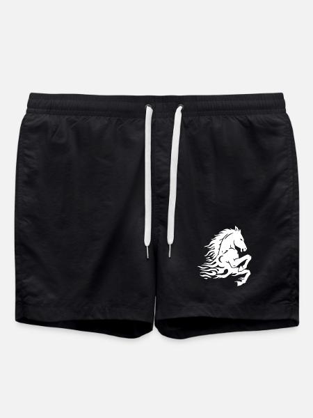 Ghost horse (white) - Swim Trunks - black