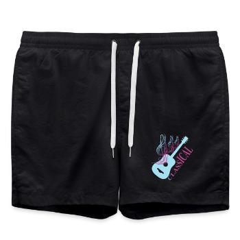 Klassische Gitarren Musik - Badeshorts - Schwarz - Vorne - AI Model Male 185 light (185cm)
