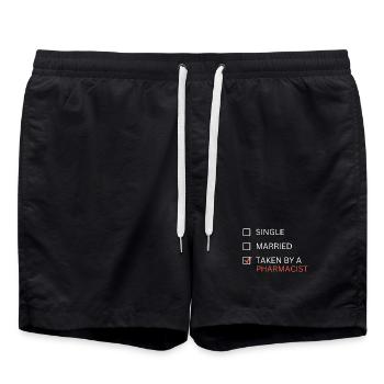 Marié à une pharmacienne - Short de bain - noir - Devant - AI Model Male 185 light (185cm)