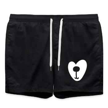Herz Schnauze Hund Liebe Love Valentinstag Hunde - Badeshorts - Schwarz - Vorne - AI Model Male 185 light (185cm)