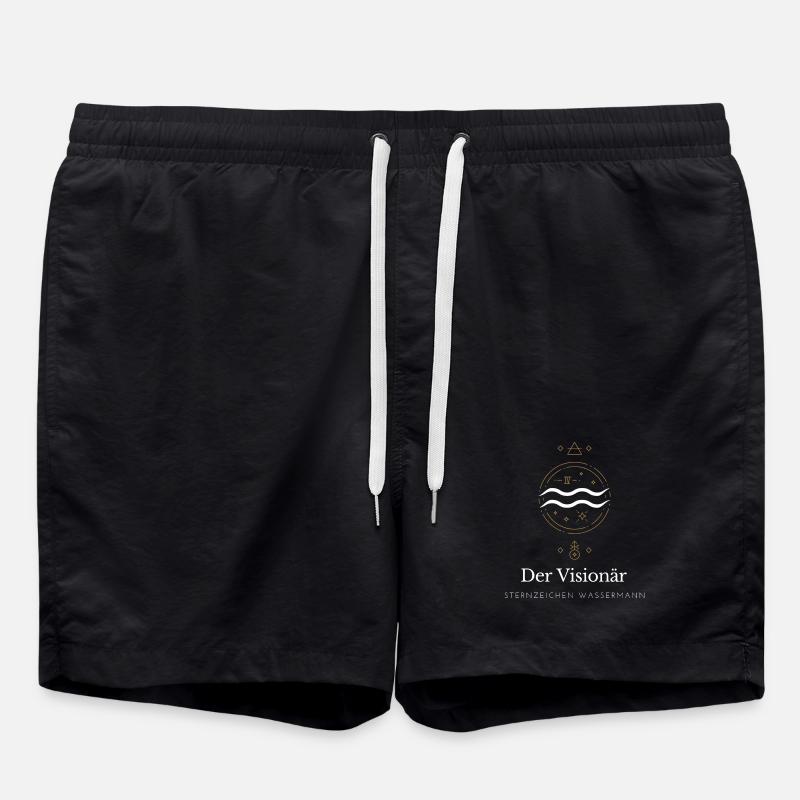 Der Visionär Sternzeichen Logo - Badeshorts - Schwarz