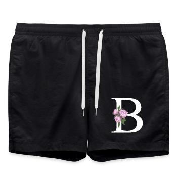 B - Badeshorts - Schwarz - Vorne - AI Model Male 185 light (185cm)
