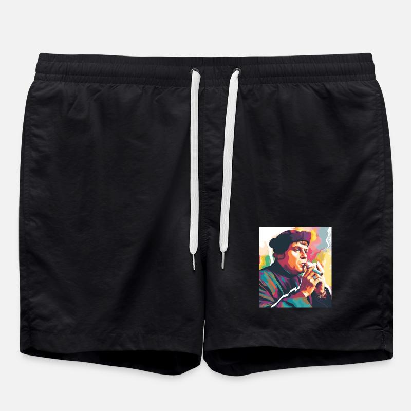 Martin Luther en fumant - Short de bain - noir
