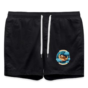 Moondream Sloth in Night Glow - Swim Trunks - black - Front - AI Model Male 185 light (185cm)