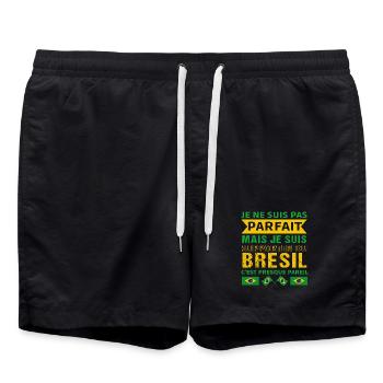 Supporter du Brésil cadeau supporter brésilien - Short de bain - noir - Devant - AI Model Male 185 light (185cm)