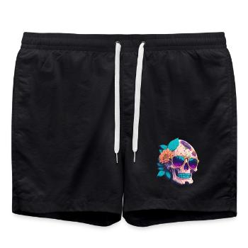 Skull - Swim Trunks - black - Front - AI Model Male 185 light (185cm)