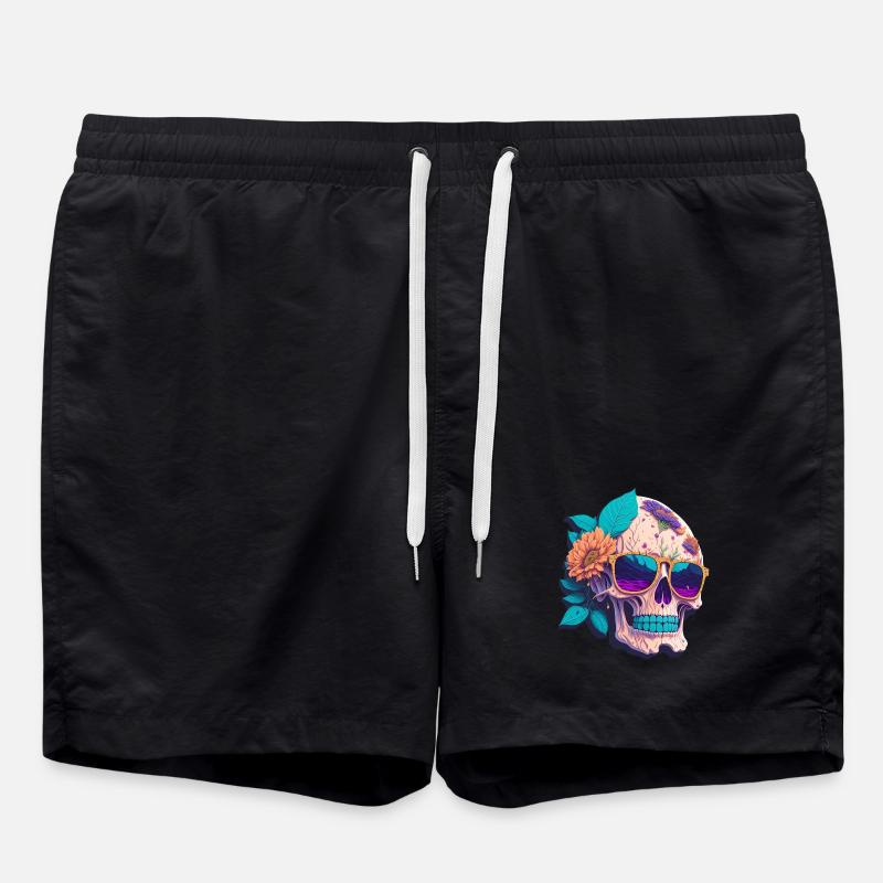 Totenkopf - Badeshorts - Schwarz
