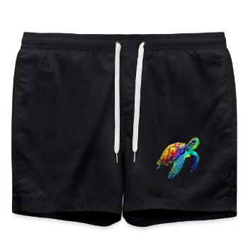 Tortue marine - Short de bain - noir - Devant - AI Model Male 185 light (185cm)