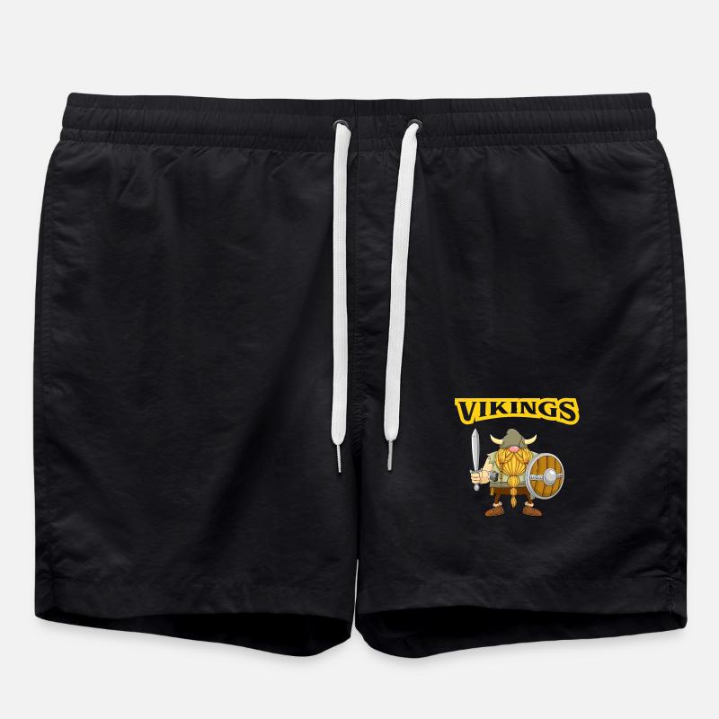 Vikings, Gnome, Explorer - Swim Trunks - black