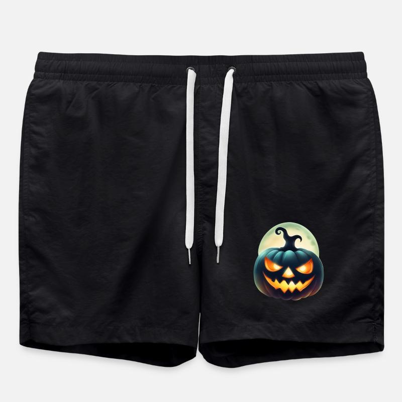 Halloween Pumpkin - Printflow - Swim Trunks - black