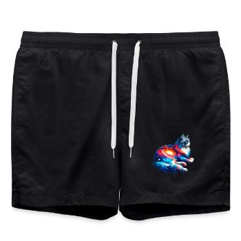 Katze - Badeshorts - Schwarz - Vorne - AI Model Male 185 light (185cm)