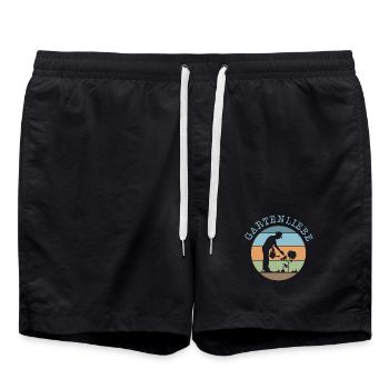 Garten Liebe Gärtner Pflanzen Symbol retro vintage - Badeshorts - Schwarz - Vorne - AI Model Male 185 light (185cm)
