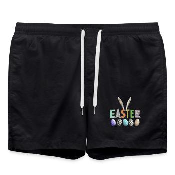 Easter design with colorful egg family - Swim Trunks - black - Front - AI Model Male 185 light (185cm)