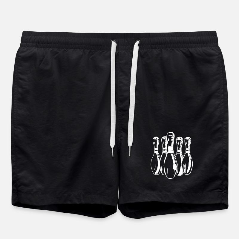 Cartoon Bowling Pins - Badeshorts - Schwarz