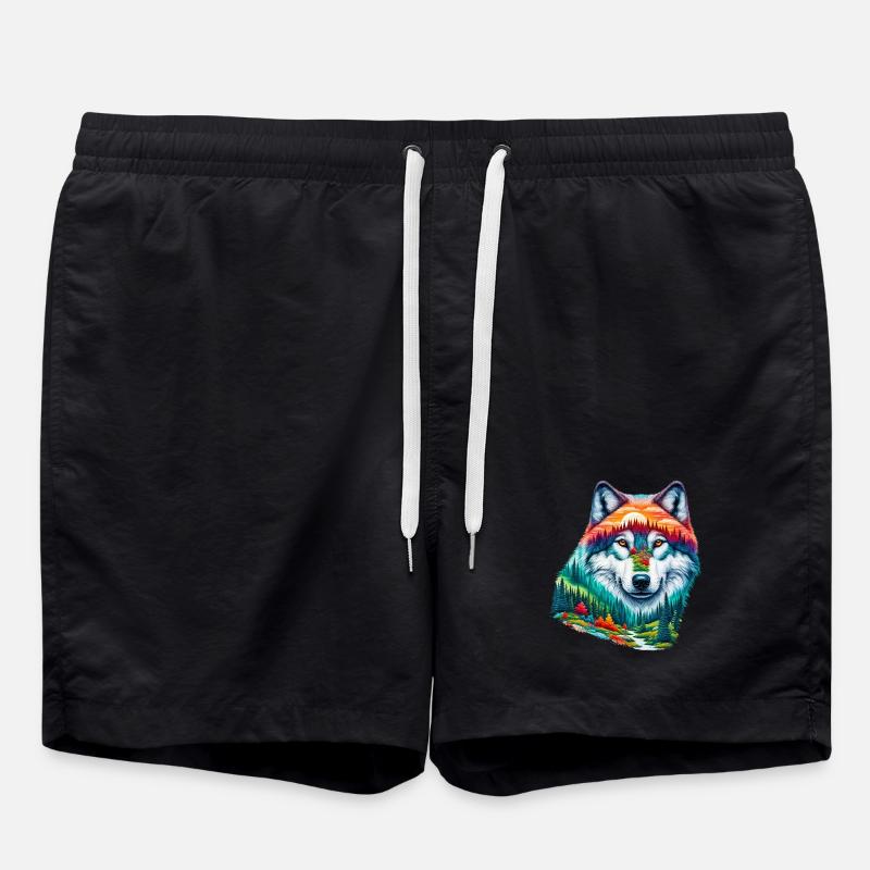 Wolf - Swim Trunks - black