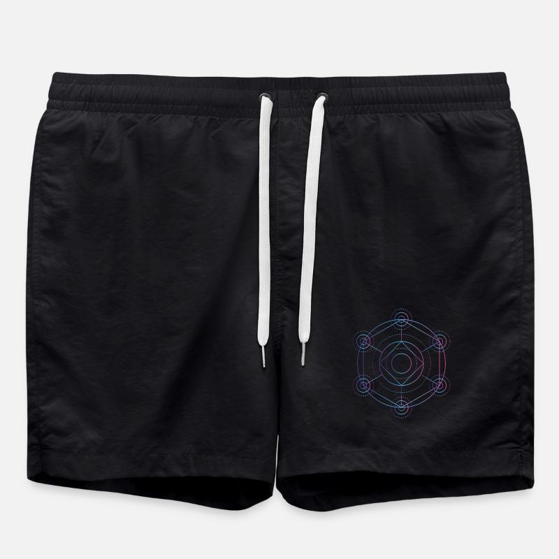 Merkaba - 7 chakras - Swim Trunks - black
