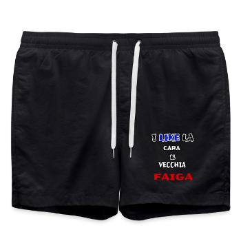 belle chemise CARA E VECCHIA FAIGA jerry calà - Short de bain - noir - Devant - AI Model Male 185 light (185cm)