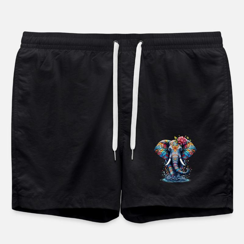 Elefant - Badeshorts - Schwarz