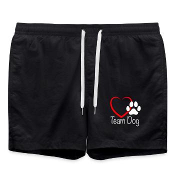 Team Dog mit Herz - Badeshorts - Schwarz - Vorne - AI Model Male 185 light (185cm)