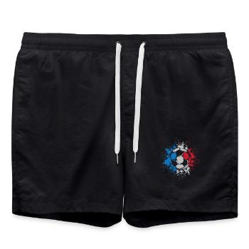 Frankreich Fußball Explosion Fußballer Team Logo - Badeshorts - Schwarz - Vorne - AI Model Male 185 light (185cm)