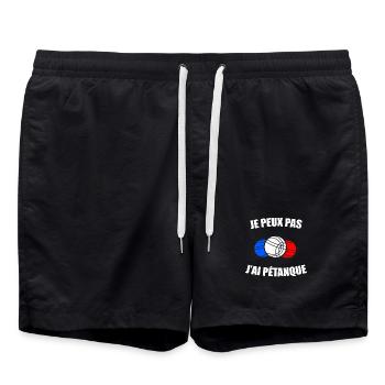 Je Peux pas j'ai les boules Boccia Boule Pétanque - Short de bain - noir - Devant - AI Model Male 185 light (185cm)