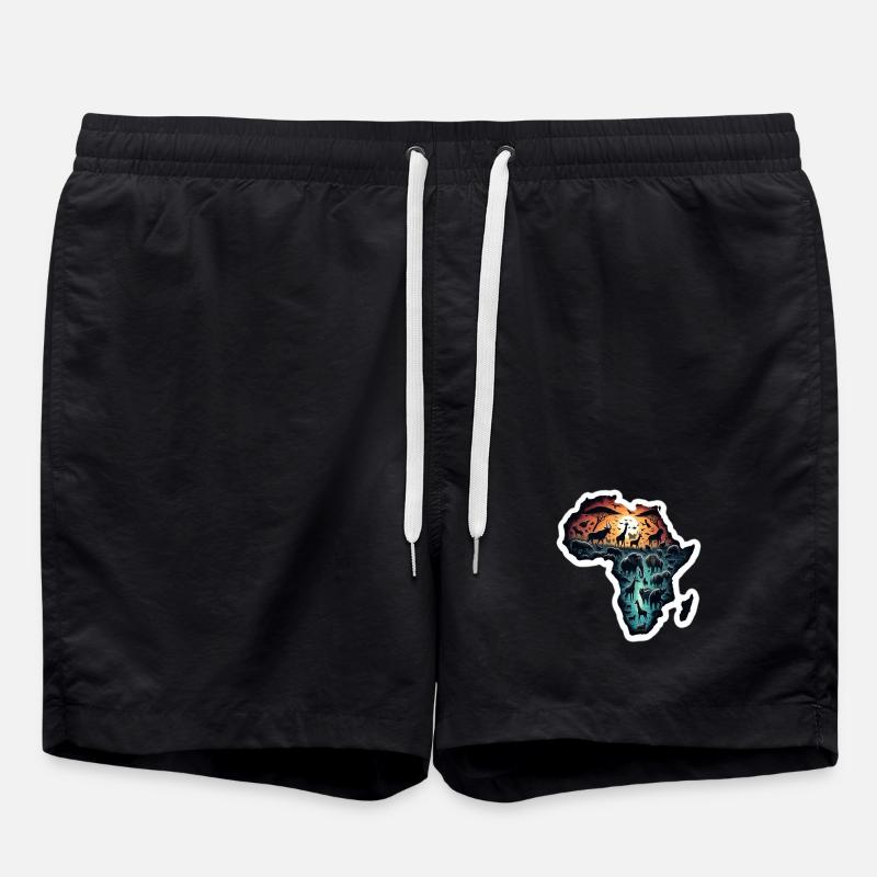 Afrika Abenteuerlust - Badeshorts - Schwarz