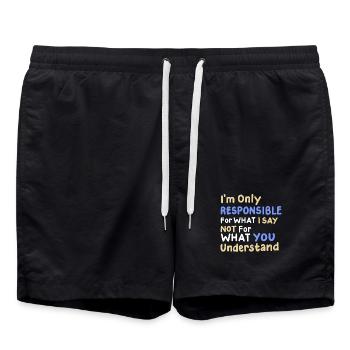 Sarkastischer Humor Sarkasmus - Badeshorts - Schwarz - Vorne - AI Model Male 185 light (185cm)