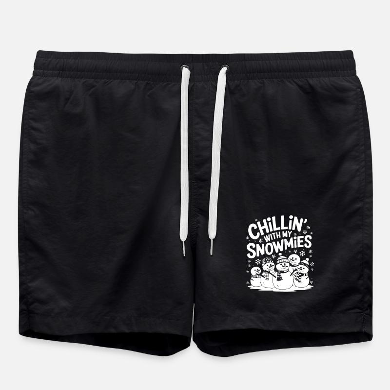 Chillin’ With My Snowmies - Swim Trunks - black