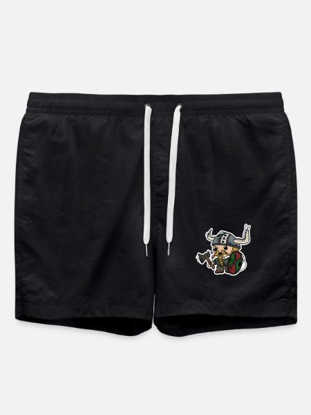 Wikinger | Krieger | Zwerg - Badeshorts - Schwarz