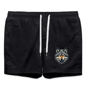 Wolf - Badeshorts - Schwarz - Vorne - AI Model Male 185 light (185cm)