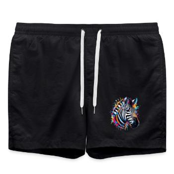 Zebra - Swim Trunks - black - Front - AI Model Male 185 light (185cm)