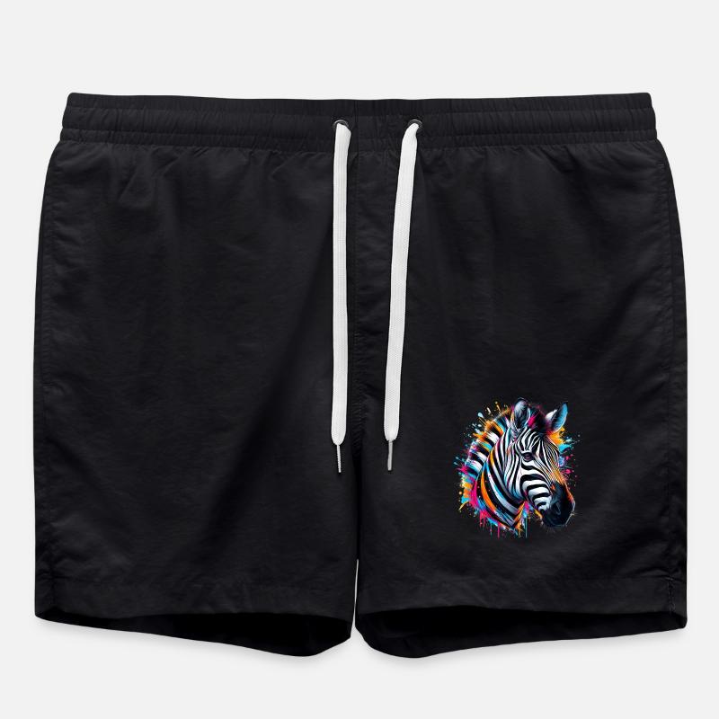 Zebra - Badeshorts - Schwarz