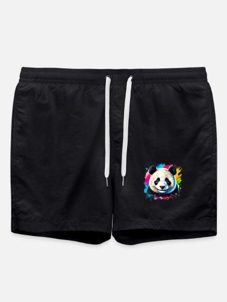 Panda - Badeshorts - Schwarz