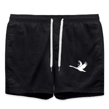 Whooper swan with strong wings - Swim Trunks - black - Front - AI Model Male 185 light (185cm)