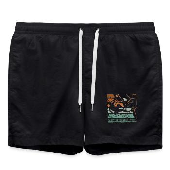 Bloc – Sertissage. Tirer. Conquérir. - Short de bain - noir - Devant - AI Model Male 185 light (185cm)