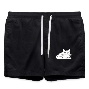 Je n’étais pas ce regard de chat - Short de bain - noir - Devant - AI Model Male 185 light (185cm)