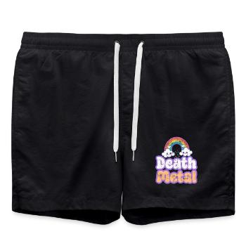Death metal - Swim Trunks - black - Front - AI Model Male 185 light (185cm)