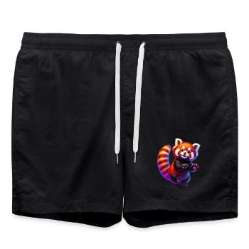 Red panda - Swim Trunks - black - Front - AI Model Male 185 light (185cm)