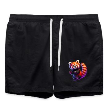 Kleiner Panda - Badeshorts - Schwarz - Vorne - AI Model Male 185 light (185cm)