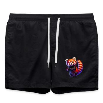 Kleiner Panda - Badeshorts - Schwarz - Vorne - AI Model Male 185 light (185cm)